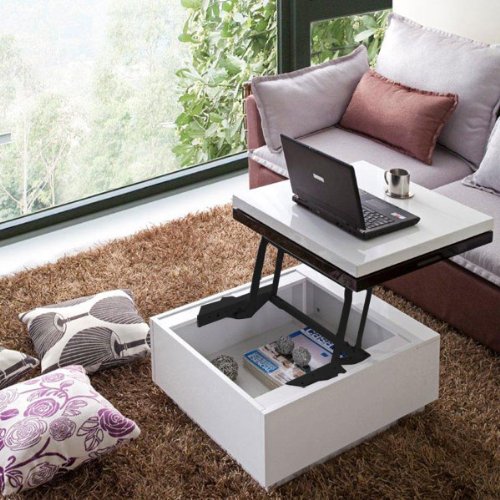 Nikka Black/White High-Gloss Lift-Top Coffee Table
