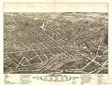 GIANT Wall Sticker of: Panoramic map of historic view ofAkron, Summit County, Ohio 1882 Beck & Pauli, lithographers.