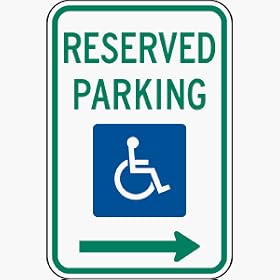 Parking - State Handicap - handicap symbol arrow right - RESERVED PARKING ( Federal )