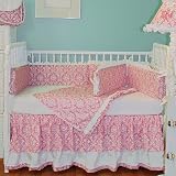 Hoohobbers 4-Piece Crib Bedding, Versailles Pink