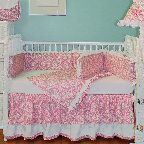 Hoohobbers 4-Piece Crib Bedding, Versailles Pink