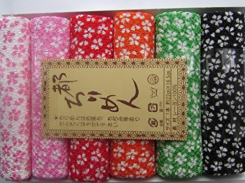 4 Set 24 PC · 6 Assort Pre-Cut (8.7 "× 6.5") Print Rayon Crepe Japanese Chirimen kimono Quilt Fabric Patchwork