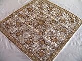 Beaded White Organza Square Table Linen Tablecloth 40"