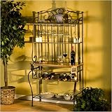 Decorative Bakers Rack w/Wine Storage (Antique Copper) (68H x 36W x 18D)