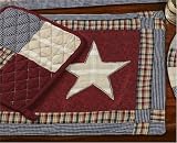 Blue and Red Star Patchwork Placemats (Set of 2)