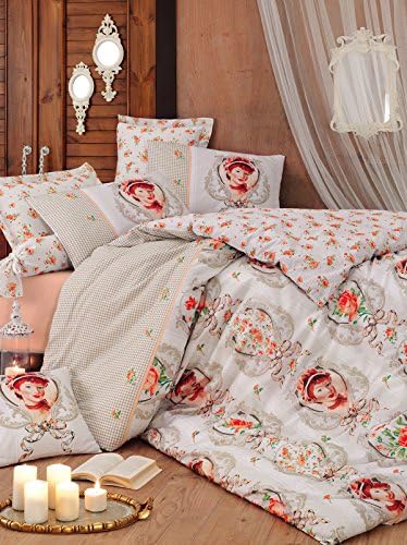 Mary Case Duvet Cover - 100% Cotton Ranforce, Made in Turkey - Queen Size - 1 piece, Queen size Karen Salmon
