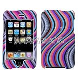Apple Ipod Touch 2g / 3g Snap-on Hard Cover Case, Rainbow Wave Design