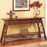 La Questa Sideboard/Console Cottonwood & Antique Black/Bronze Finishes By Powell Furniture