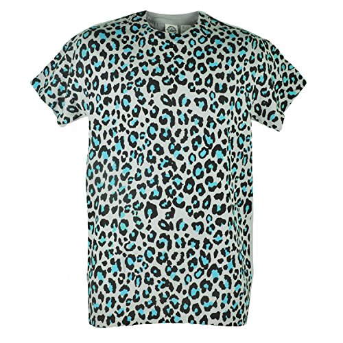 Cheetah Print Blue All Over Animal Pattern Grey Graphic Adult Tshirt Tee