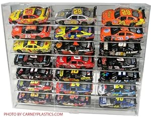 NASCAR Display Case 21 car Angled Shelf fits Diecast 1/24 Action 1:24 Scale
