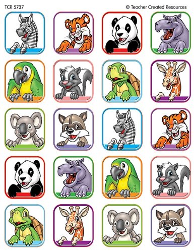 Teacher Created Resources Animal Faces 1 Stickers, 