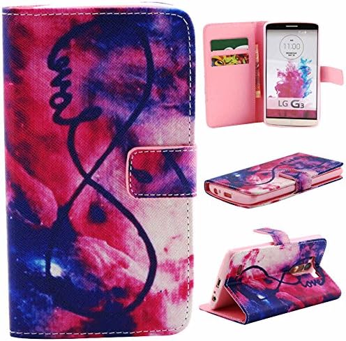 For LG G3 Case,[XYX] 8-word LOVE Graphic,Fashion Leather Wallet Flip Cover Stand Smart Bracket Case Cover Credit Card Holder Case + Soft TPU Cover Skin For LG G3 + cellphone mount