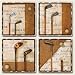 Assorted Tumbled Stone Coaster Set - Vintage Golf Clubs