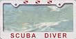 Scuba Diver Plastic License Plate Frame