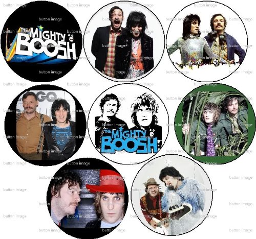 Set of 8 THE MIGHTY BOOSH Pinback Buttons 1.25 Pins British Comedy Troupe