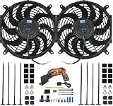 PROCOMP DUAL 12 INCH ELECTRIC FAN W/ DERALE THERMOSTAT RELAY KIT 16738