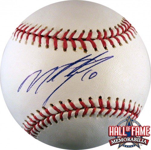 Miguel Tejada Autographed/Hand Signed MLB Baseball with #10 Inscription