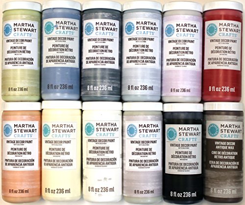 Martha Stewart Crafts Vintage Decor Paint Set (8-Ounce), PROMO867 Matte Chalk Finish