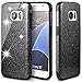 MEKO Galaxy S7 Case, Shiny Sparkle Glitter Bling Case -Built-in Glitter Soft Gel Flexible Firm Rubber Case for Samsung Galaxy S7- (Black)