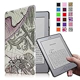 Fintie Kindle 5 & Kindle 4 Ultra Slim Case - The Thinnest and Lightest PU Leather Cover with Magnet Closure (Only Fit Amazon Kindle With 6'' E Ink Display, does not fit Kindle Paperwhite, Touch, or Keyboard), Map Design