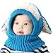 Crazy Genie Unisex-Baby Toddler Winter Beanie Warm Hat Hooded Scarf Earflap Knitted Cap Girls Boys (Blue)