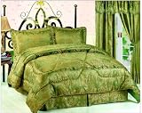 Emperor 4-Piece Jacquard King Comforter Set, Olive
