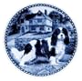 Cavalier King Charles Spaniel (Tricolor): Danish Blue Porcelain Plate