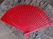 Quasimoon PaperLanternStore.com 8 Inch Red Folding Wood Panel Hand Fan with White Organza Bag for Weddings