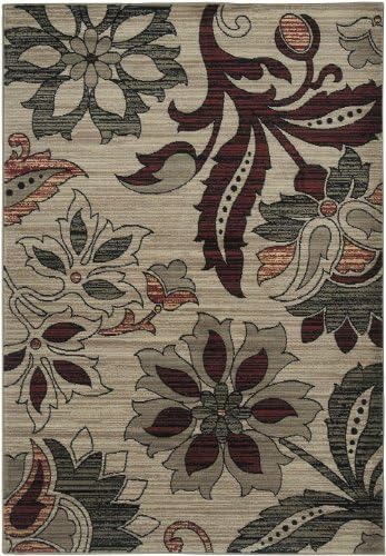 Rizzy Rugs Country &amp; Floral Rectangle Area Rug 6'7"x9'6" Ivory Bayside Collection