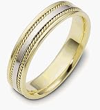 Platinum and 18 Karat Gold 5mm Comfort Fit Wedding Band Ring