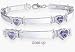 Ladies Amethyst Sterling Silver Gem Heart Bracelet
