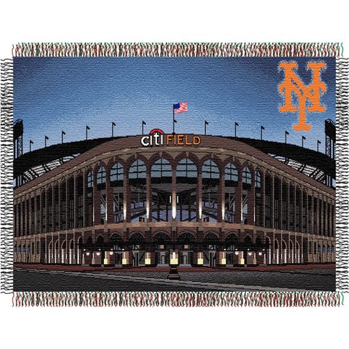 MLB New York Mets 48-Inch-by-60-Inch Stadium Acrylic Tapestry Throw