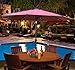 Outsunny Outdoor Patio Umbrella with Tilt and Solar Powered LED Lights, 9-Feet, Wine Red