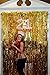 3 ft. X 8 ft. Metallic Gold Foil Fringe Curtains Door Window Curtain Party Decoration- (3' x 8', Gold)
