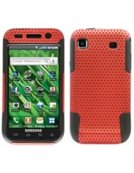 Wireless: Red Black 2 in 1 Hybrid Rubber Plastic Skin Case Cover for Samsung Galaxy S Vibrant T959/ Samsung Galaxy S 4g/ T-mobile - DRAGONCELL