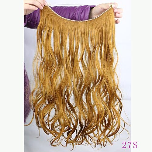 Manwu Hide Halo Hair Extensions Curly Flip in Hair Extension Synthetic Women's Hairpieces 18inch 80g 27S