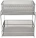 Mind Reader 2 Tier Metal Mesh Storage Baskets Organizer, Home, Office, Kitchen, Bathroom, Silver