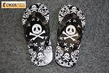キッズ　ビーチサンダル 【Skull Bandanna】 18cm　手持ち扇風機をプレゼントします?（2点以上サンダルを購入の方に） 扇風機