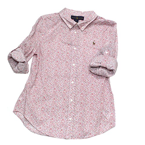 ポロ　ラルフローレン フローラルコットンブラウス　シャツ ガールズ　レディース Polo Ralph Laulen 537373 002 ピンクマルチ [並行輸入品]