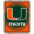 Miami Florida Hurricanes NCAA Triple Woven Jacquard Throw (019 Focus) (48x60")"