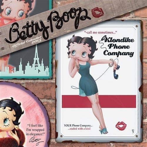 BETTY BOOP OFFICIAL 2015 UK SQUARE WALL CALENDAR NEW AND FACTORY SEALED