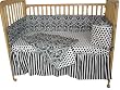Tadpoles Damask 4-Piece Crib Set, Black/White