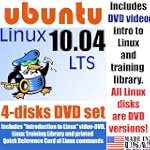 #3: Ubuntu 10.04 LTS, 4-disks DVD Set, Includes "Introduction to Linux" video-DVD, Linux Training Library and Printed Quick Reference Card of Linux Commands, Contains Both 32-bit and 64-bit Versions and Complimentary Evaluation Exam