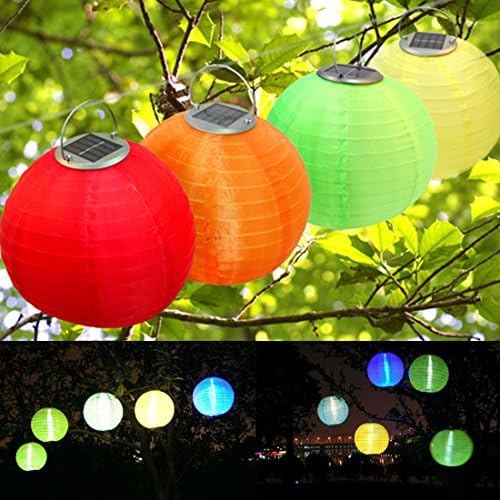 1Piece Solar Chinese Lantern Wedding Party Outdoor Light Garden Lamp Decor (Yellow)