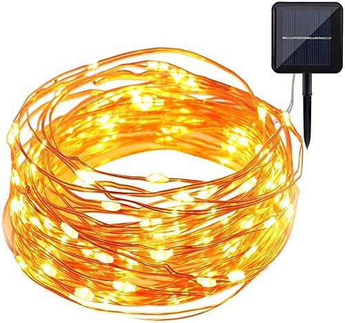 Ziomee Solar String Lights 100LED 33ft Outdoor Indoor Solar Powered String Lights Copper Wire Lights Waterproof Wire Rope Lights Ambiance Lighting for Landscape Patio Bedroom Christmas Party Wedding