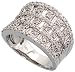 14k White Gold Ring, 9/16 (14mm) wide, w/ 1.81 Carats Round & Baguette Diamonds