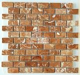 1 X 2 Rojo Alicante Tumbled Marble Brick Mosaic Tiles