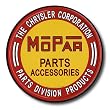 Nostalgic Chrysler Mopar Auto Parts Tin Sign : Mopar Round