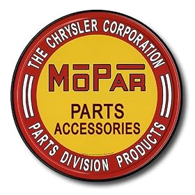 Nostalgic Chrysler Mopar Auto Parts Tin Sign : Mopar Round