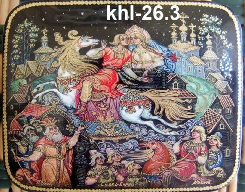 Kholui Russian Fairy Tale /on horse/ Lacquer Box * khl-26.3